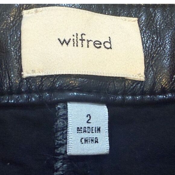 Wilfred Rebel Vegan Leather Pant 2 Black High Rise Straight Leg - Picture 5 of 9